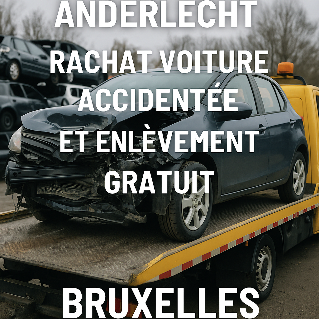 Voiture accidentée enlevée gratuitement par épaviste à Anderlecht, Bruxelles pour rachat épave.